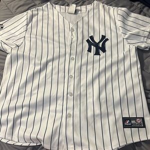 NY MLB pinstripe jersey Majestic